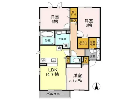 リヴェール(3LDK/2階)の間取り写真
