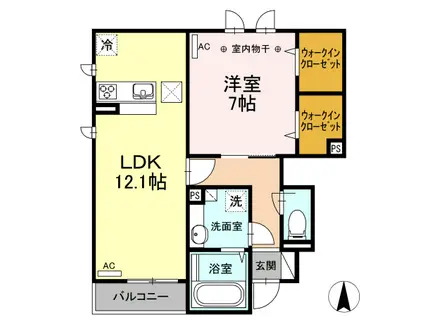 ドヌール井草B(1LDK/1階)の間取り写真