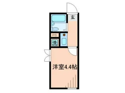 カーサ・フェリーチェ(1K/1階)の間取り写真