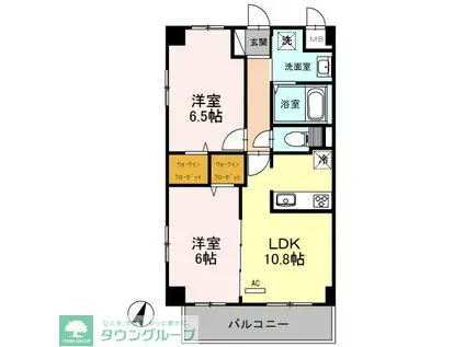 グランチェスタ(2LDK/4階)の間取り写真