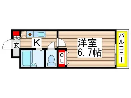 エクセレント宮本(1K/2階)の間取り写真