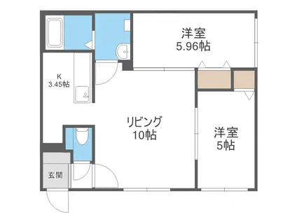 ビューティフルサンライズ(2LDK/3階)の間取り写真