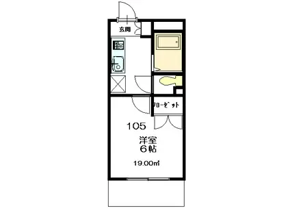 メゾンMK(1K/1階)の間取り写真