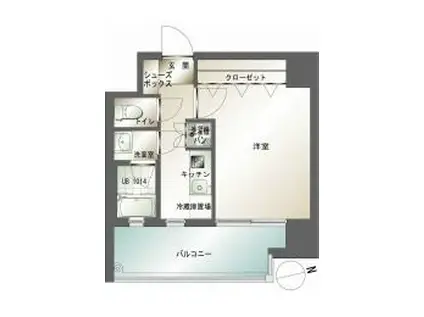 エンクレスト天神IV(1K/4階)の間取り写真