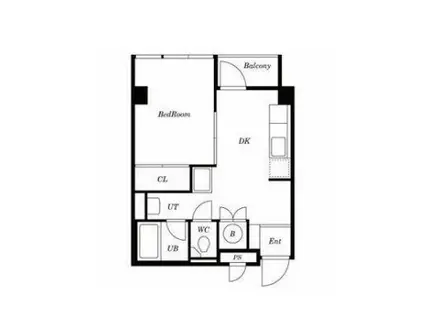 グランディール麻布十番(1DK/2階)の間取り写真