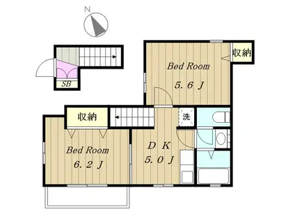 アデイズ(2DK/2階)の間取り写真