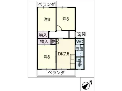 セントラル瑞穂(3DK/3階)の間取り写真
