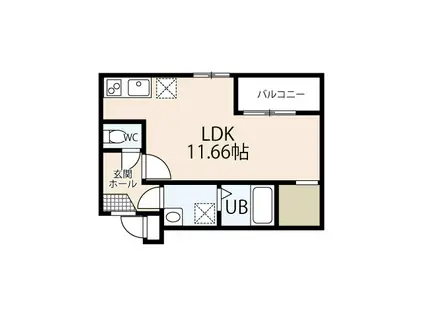 スマイルレジデンス廿日市本町(ワンルーム/1階)の間取り写真