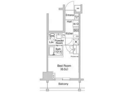 プラウドフラット富士見台(1K/4階)の間取り写真