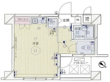 クレアシオン南大塚(ワンルーム/4階)の間取り写真