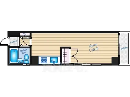 YYBLDG十日市(ワンルーム/8階)の間取り写真