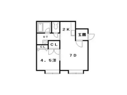 プライムコート(1LDK/2階)の間取り写真