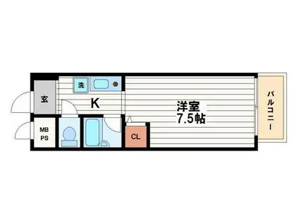 ヘリテージ森之宮(1K/3階)の間取り写真