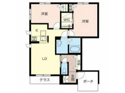 ヴィラーチェ神河(2LDK/2階)の間取り写真