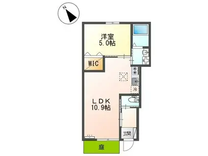 VIOLET清和園(1LDK/1階)の間取り写真