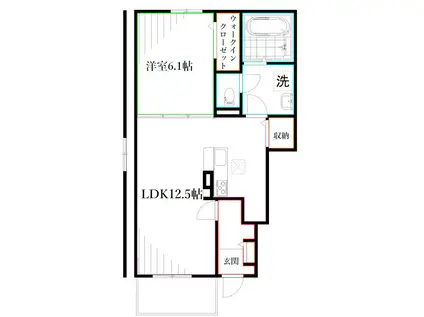 ファミーユ北町(1LDK/1階)の間取り写真