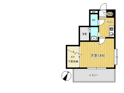 プログレスーエヌ(1K/6階)の間取り写真