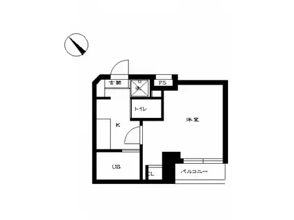 スカイコート日本橋(1K/4階)の間取り写真