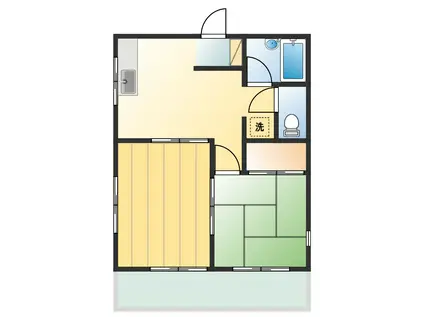 サンハイツ(2K/1階)の間取り写真