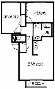 アスピアI(2LDK/1階)の間取り写真