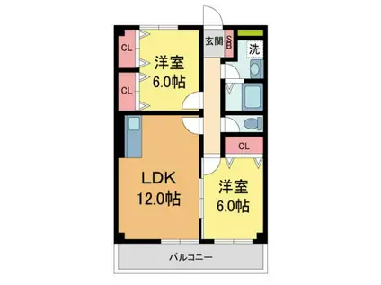 アーバンステージ(2LDK/1階)の間取り写真