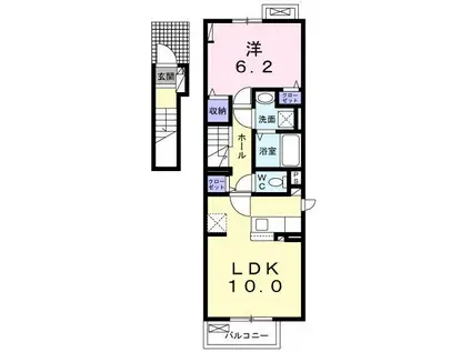 ディアコート船屋II(1LDK/2階)の間取り写真