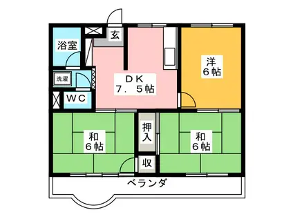 コーポ安井(3DK/3階)の間取り写真