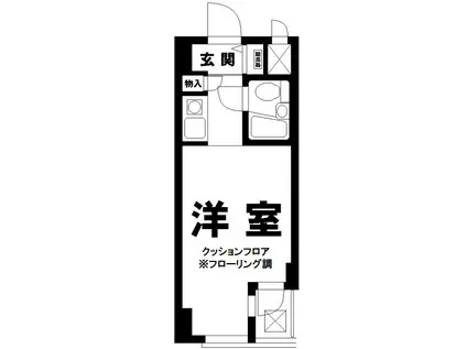 フォンテ六本木(ワンルーム/10階)の間取り写真