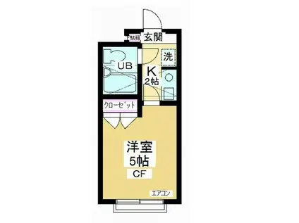 リーベM(1K/1階)の間取り写真