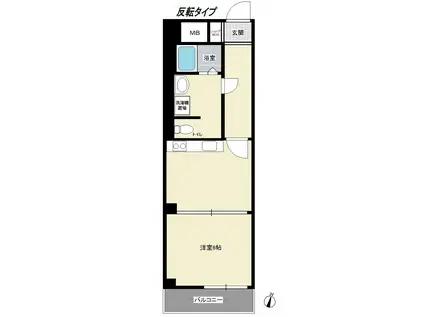 エクシード南天神(1LDK/4階)の間取り写真