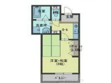 震雲マンション(1K/1階)の間取り写真