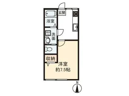 並木ハイム(1K/2階)の間取り写真