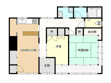 ハイツはしもと(2LDK/1階)の間取り写真