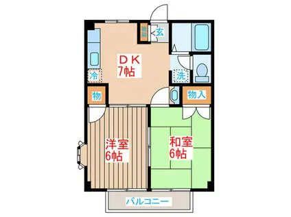ニューシティ渓(2DK/1階)の間取り写真