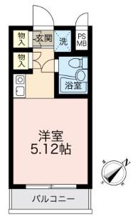 ライフプラス五日市三宅(1K/3階)の間取り写真