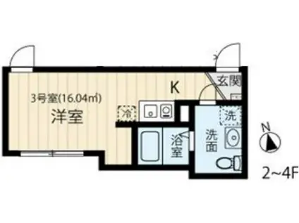 フィオーレ西日暮里A棟(ワンルーム/3階)の間取り写真