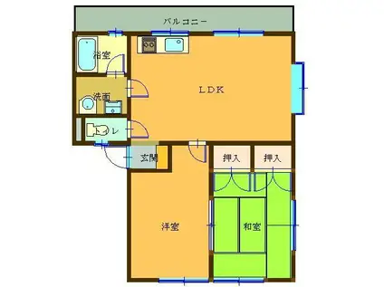 Mホース(2LDK/3階)の間取り写真