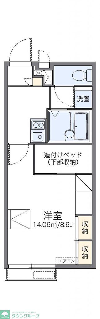 レオパレスクレマチスC(1K/2階)の間取り写真