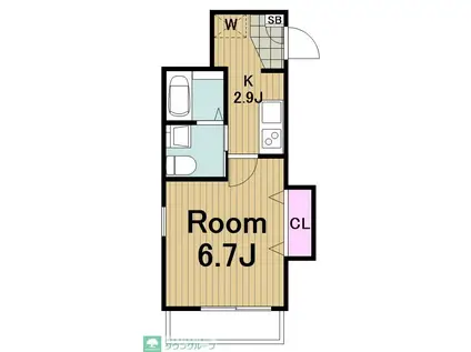 メゾン ボヌール(1K/3階)の間取り写真