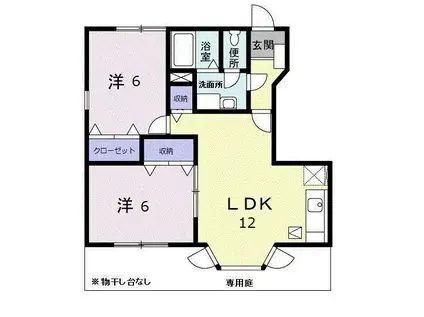 フリーデII(2LDK/1階)の間取り写真