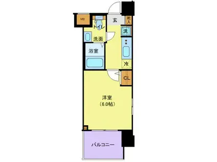 ジェノヴィア白金台グリーンヴェール(1K/3階)の間取り写真