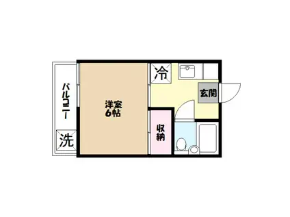 光マンション(1K/2階)の間取り写真