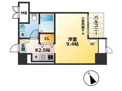 リヴェールRX(1K/8階)の間取り写真