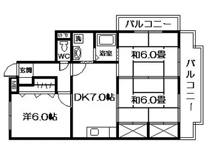 コンフォール裕(3DK/4階)の間取り写真