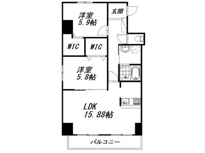 エムズドリームX(2LDK/5階)の間取り写真