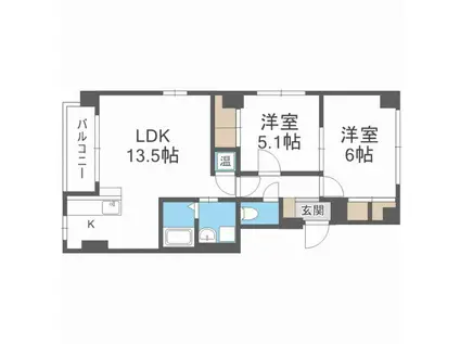 スカイパレスN21ーII(2LDK/5階)の間取り写真