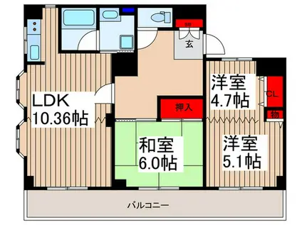 モンヴェール西野(3LDK/2階)の間取り写真