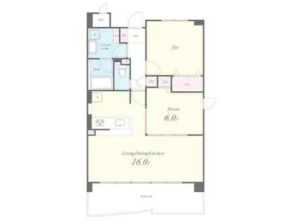カーサベージュII(1SLDK/2階)の間取り写真