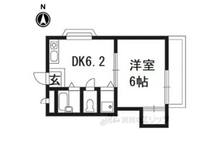 サンヒルズ日ノ岡(1DK/1階)の間取り写真