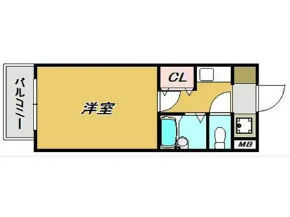 シャルム平尾(1K/4階)の間取り写真